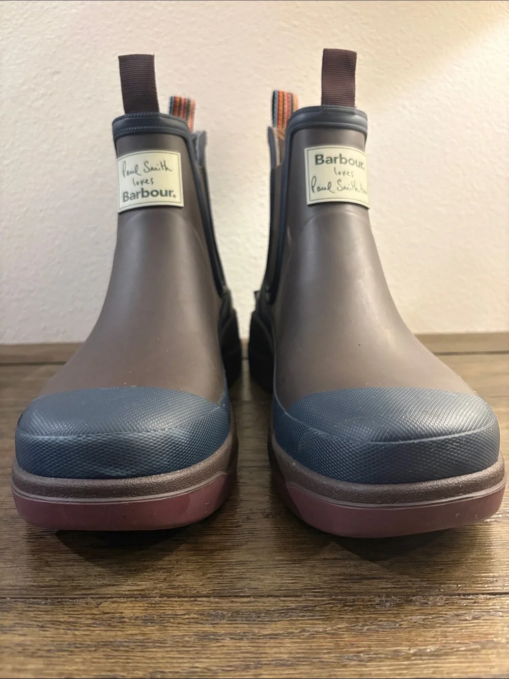 NEW [Barbour] x Paul Smith Rustic Ankle Wellingtons Chelsea Rain Boots Men’s 7